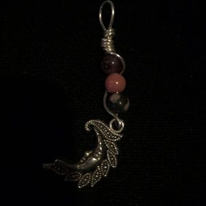 Real crystals moon pendent